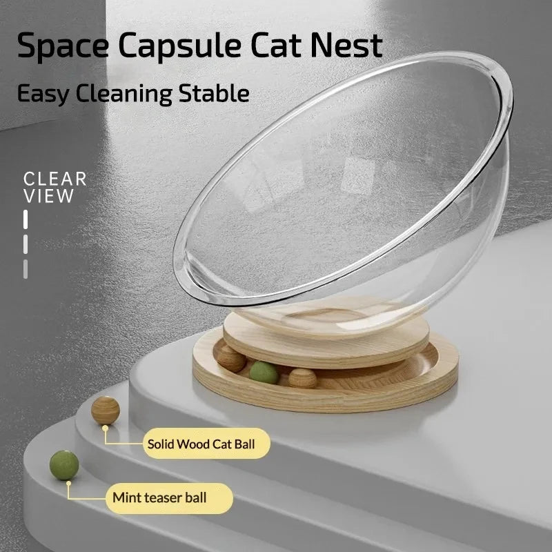 Universal Capsule Removable Cat Bed, Sleeping Nest, Transparent Cat House Cover, All-Season Universal Kitten Hammock