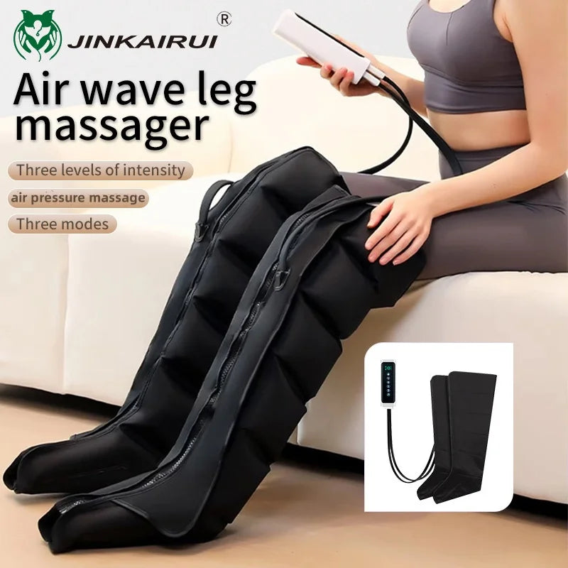 JinKairui Electric Pneumatic Leg Massager Extended Version for Deep Relaxation of Arms, Scalps and Feet with Remote Control