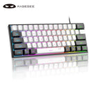 MageGee Mini 60% Gaming Keyboard, RGB Backlit 61 Key Ultra-Compact Keyboard, TS91 Ergonomic Waterproof Mechanical Feeling Office