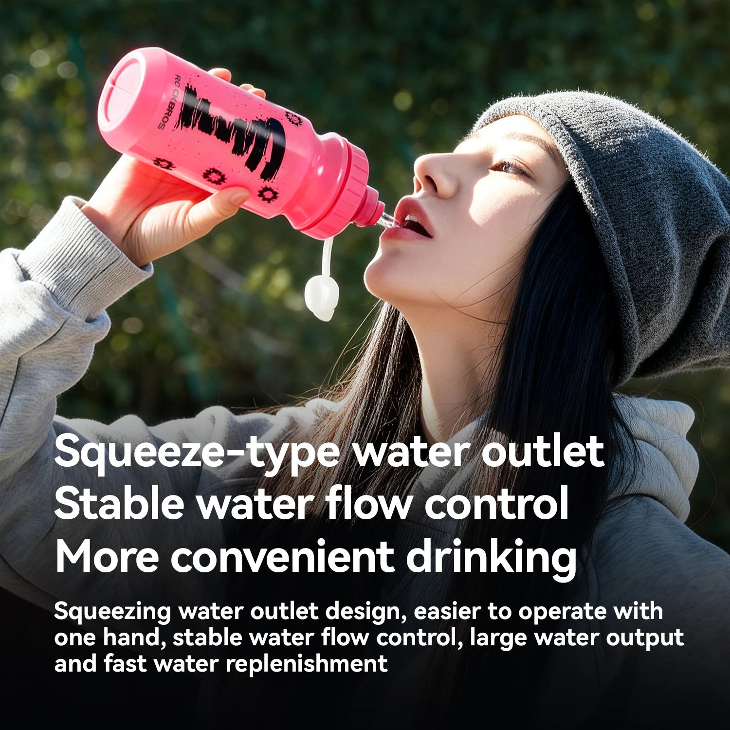 Garrafa de Ciclismo 600ml – Squeezable e de Hidratação Rápida para Bicicleta e Outdoor