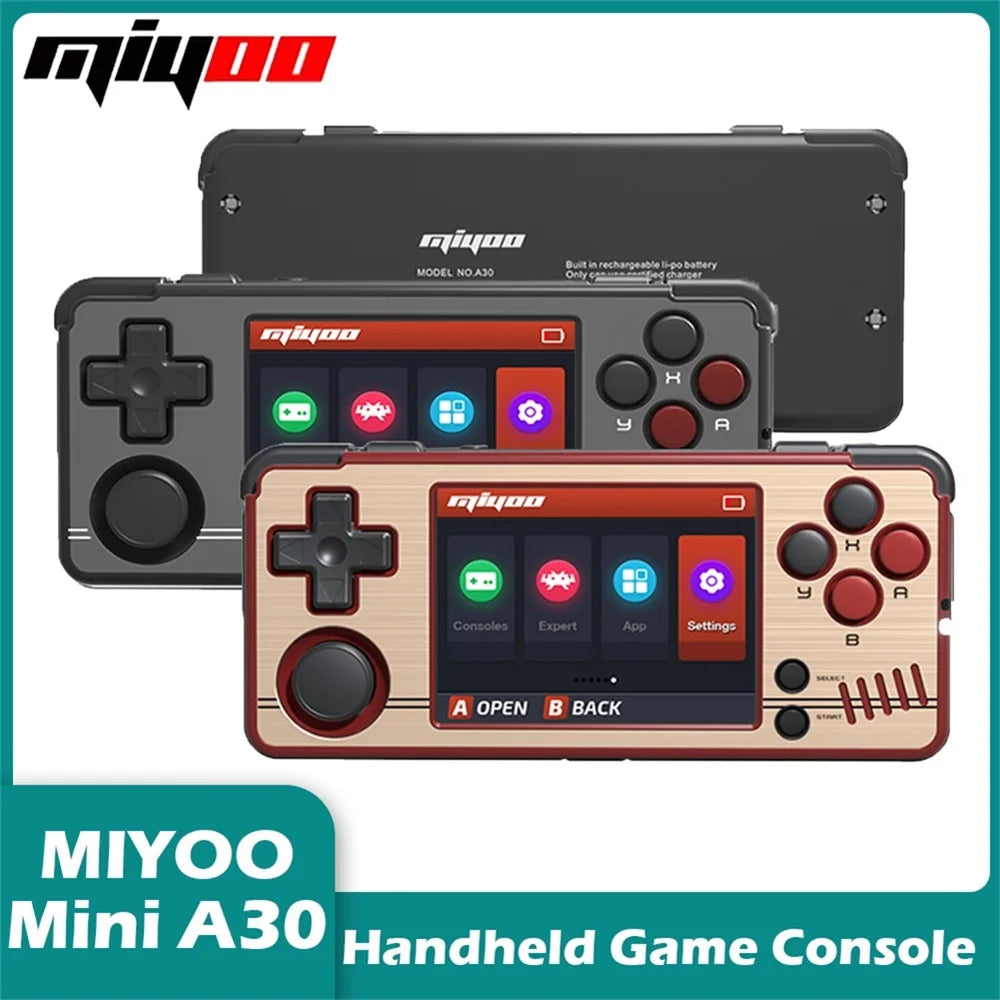 MIYOO A30 Handheld Classic Game Console IPS Screen Linux System 2600mAh Portable Battery Retro Emulator Video Player Kids Gifts