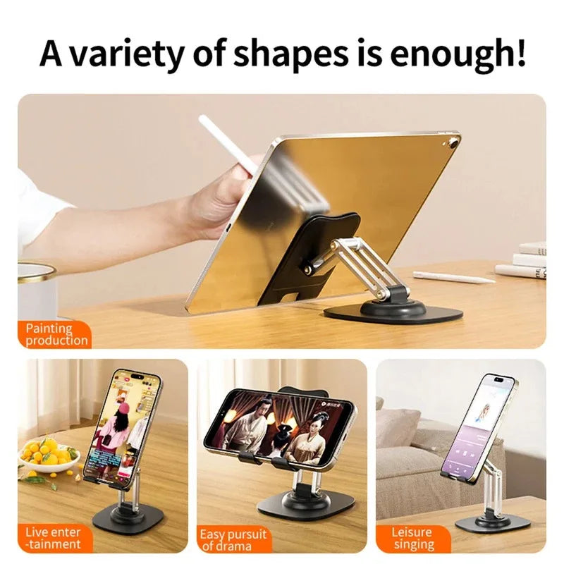 Tablet Stand 360° Rotation Universal Desk Holder Mount Detachable Arm for Cell Phone iPad iPhone Portable Desktop Stand
