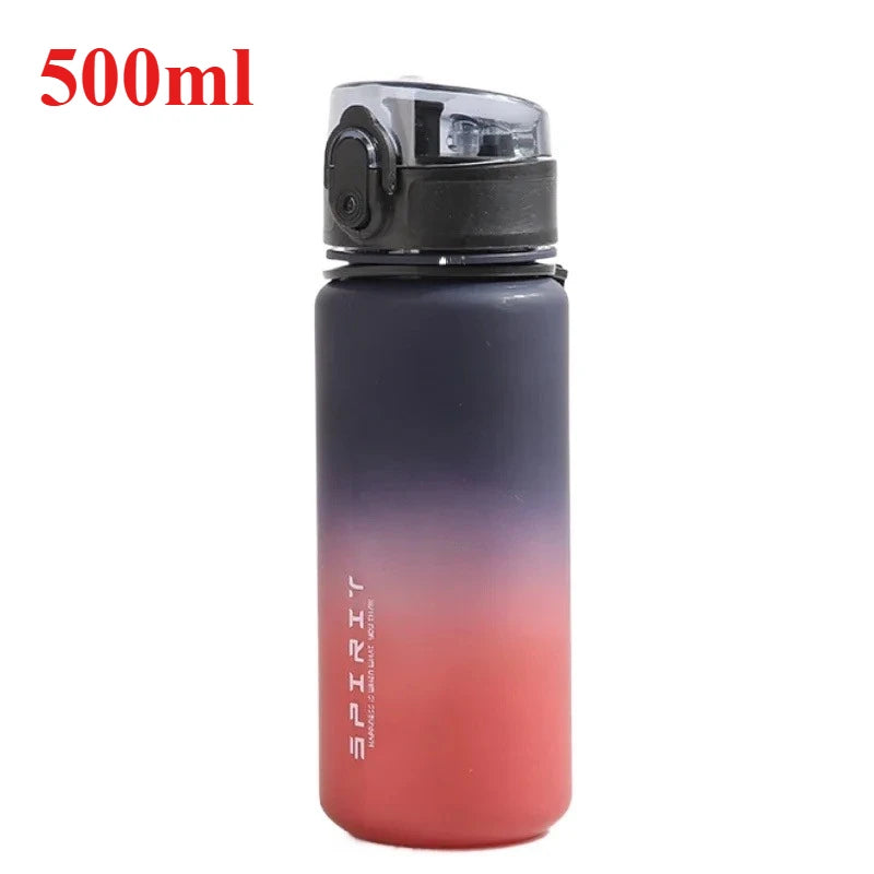 500ML/1000ML Large Capacity Sports Water Bottle Leak-Proof Motivational Portable Reusable Plastic Cups Outdoor Travel Gym Jugs