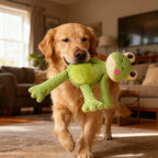 Pet Bite-Resistant Plush Interactive Toy with Sound, Cartoon Frog Design, Suitable for Large, Medium, and Small Pets Such as Cats and Dogs, Double-Layer Fabric, Built-In Airbag