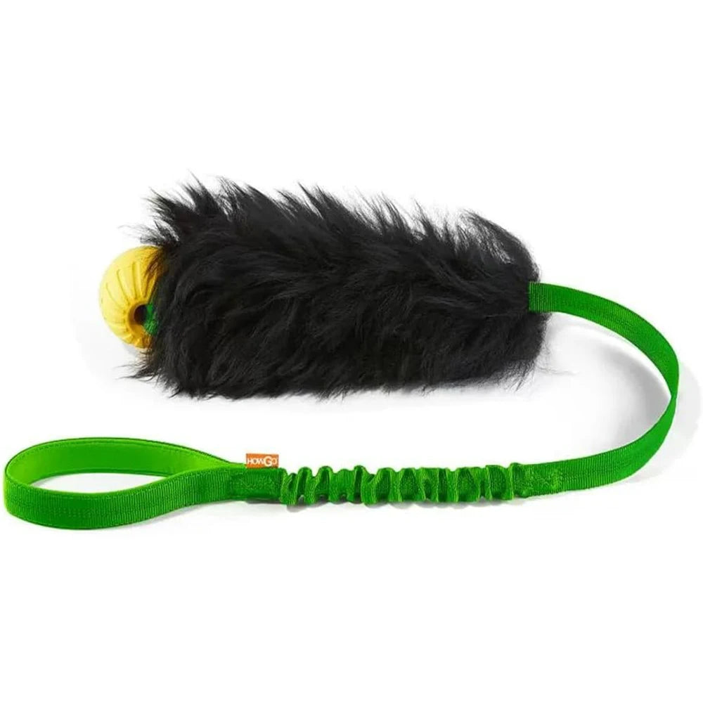 Brinquedo de Corda Bungee para Cães – Tug Toy com Bola de Borracha e Sheepskin