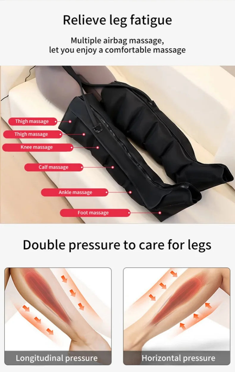 JinKairui Electric Pneumatic Leg Massager Extended Version for Deep Relaxation of Arms, Scalps and Feet with Remote Control