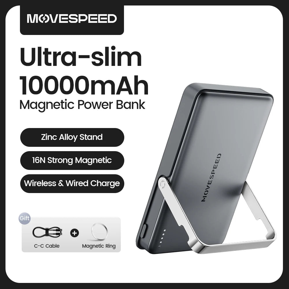 MOVESPEED S10 10000mAh Slim Magnetic Power Bank — Wireless 20W