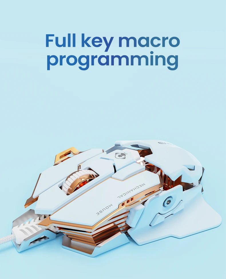 EWEADN G5 USB Wired Gaming Mouse Silent or audible optional, Buttons Macro Function Keys, for desktop, laptop, computer, school