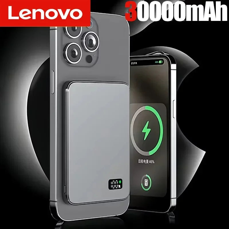Lenovo 50000mAh 3‑in‑1 Power Bank — Magnético Wireless 22.5W MagSafe