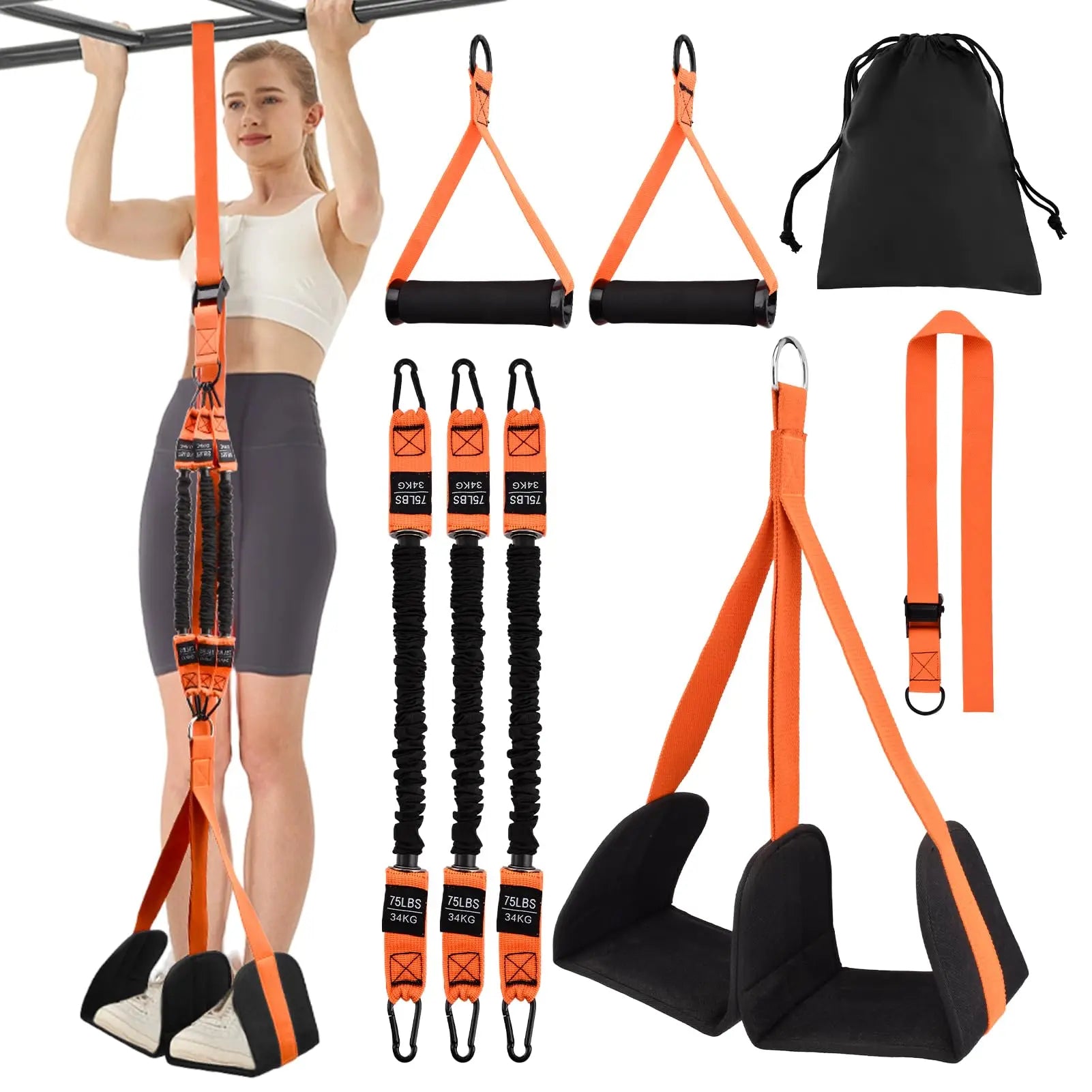 Conjunto de Bandas de Assistência para Pull-Up e Alongamento