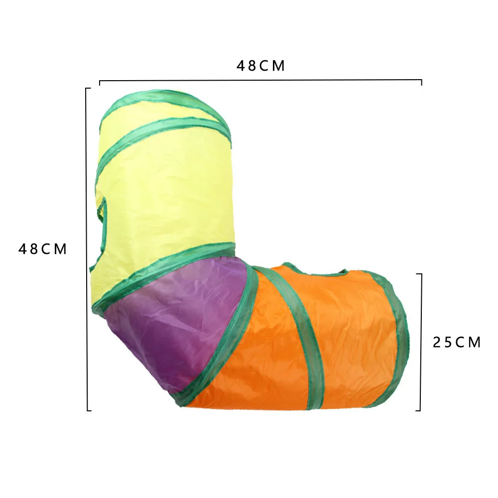 Practical Cat Tunnel Pet Tube Collapsible Play Toy rainbow Tunnel Indoor Outdoor Kitty Puppy Toys for Puzzle Exercising Hiding