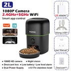 1080P HD Camera Automatic Cat Feeder with 5G WiFi Tuya Pet Cat Smart Food Kibble Dispenser Auto Feeder for Cats Dog Accessories