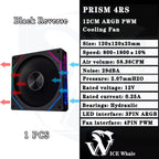 LDPCSJ Prism 4RS 120mm ARGB PC Case Fan with Infinity Mirror Design, 4-PIN PWM Motherboard Synchronization CPU Cooler Fan