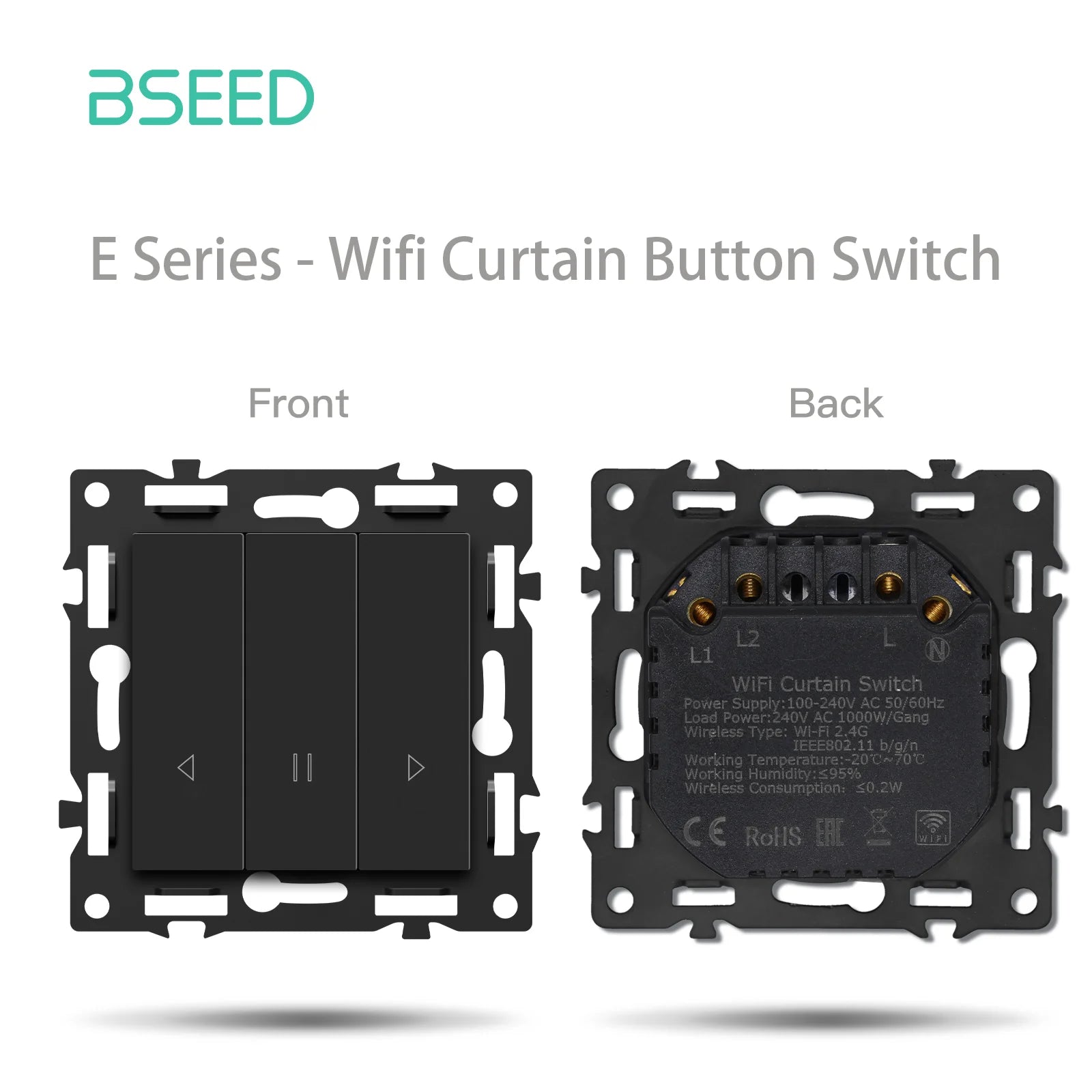 BSEED WiFi Smart Switch Parts — Dimmer, Cortina, Tomadas EU e USB‑C