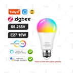 Tuya Smart Bulb Zigbee/WiFi/Bluetooth — E27/E14/GU10 RGBCW Regulável Alexa