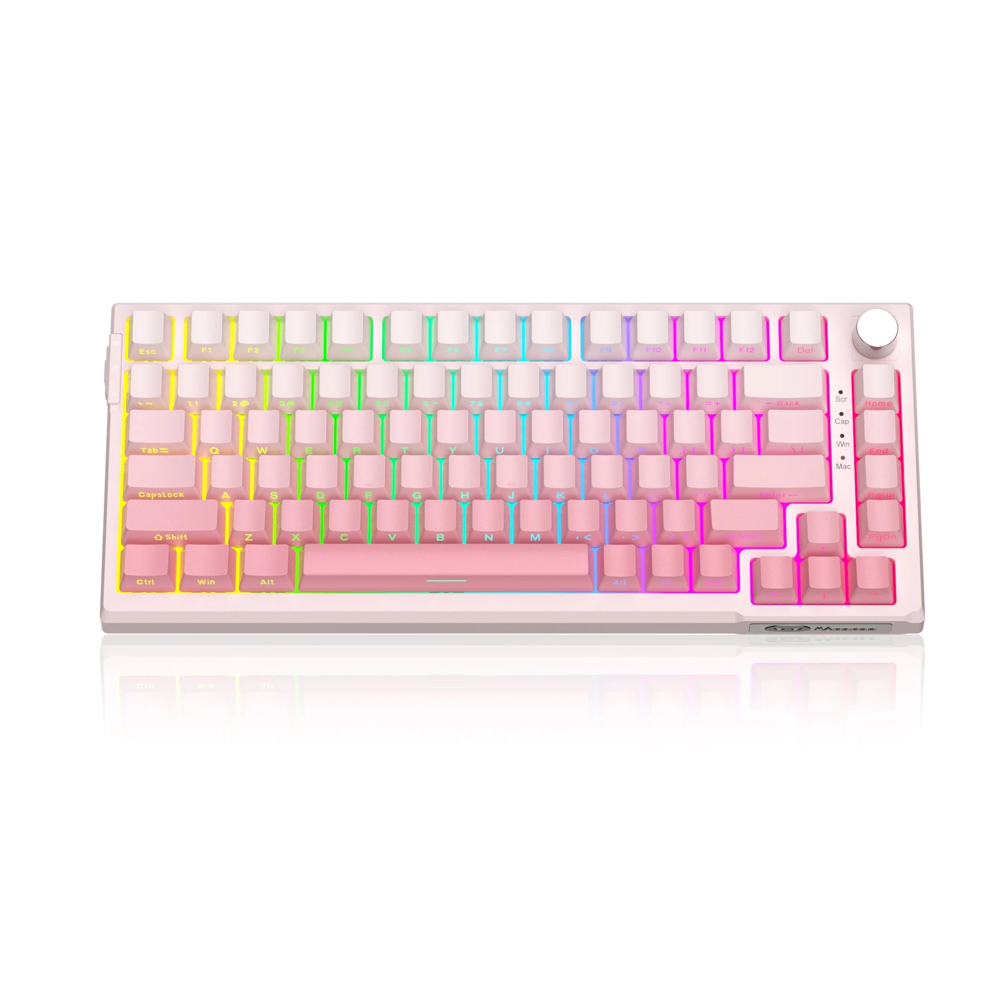 MageGee SKY81 75% Mechanical Gaming Keyboard, RGB Gasket Hot Swappable Wired Custom Creamy Sound Dampening Keyboard with Knob