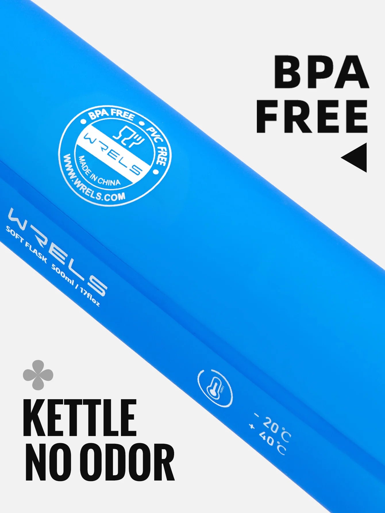 WRELS TPU Collapsible Soft Water Bottle for Hydration Pack Soft Flask Folding Water Bottles BPA-Free Sports Running Bottles