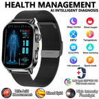2026 New Model Uric Acid & Lipid Health Analysis Smartwatch Men's ECG+PPG Bluetooth Call 2.01 inch Flashlight Smartwatch Women's