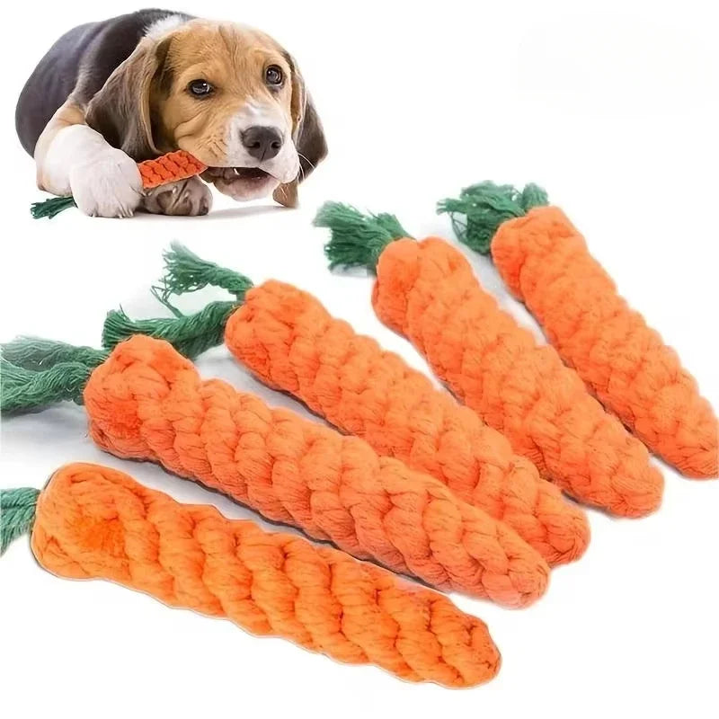 Pet Knot Toys For Dogs And Cats Carrot Shape Cotton Rope Pet Toy Dog Puppy Kitten Chew Toy Interactive Dog Toys