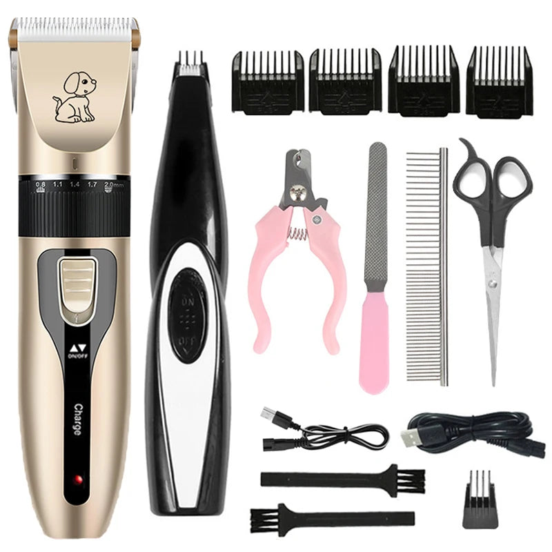 Electric Pet Clipper Grooming Kit For Dogs Reachable Trimmer Haircut Cat Hair Cutting Remover Professional Machine Set