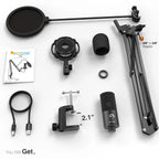 FIFINE T669 — Microfone USB Condensador com Braço Articulado, Shock Mount e Filtro