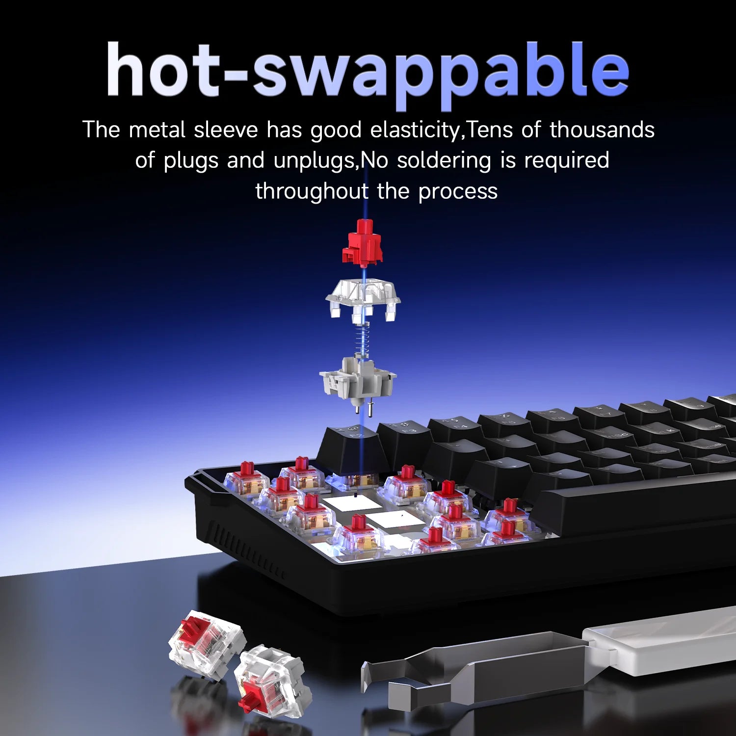 AJAZZ NK61 Wired Gaming Mechanical Keyboard 60% RGB Hot-Swappable 61 Keys Red Switch Mini Keyboard for Gamer PC