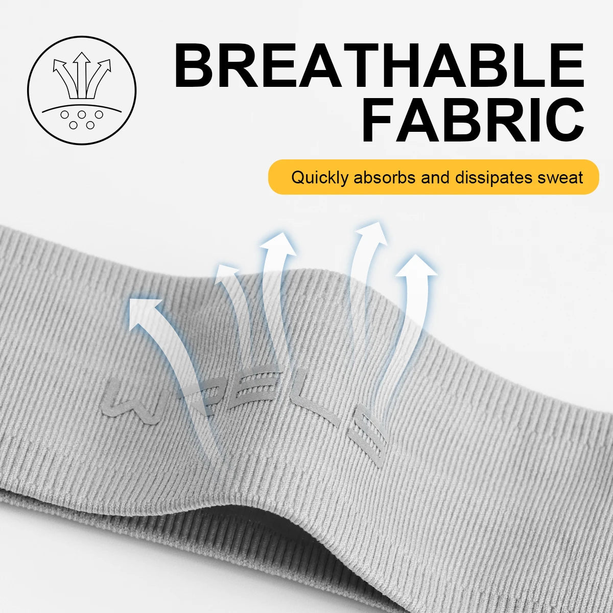 WRELS Sports Sweatband Breathable Sweat Absorbent Headband Elastic Sweat Hair Band Soft Outdoor Sport Yoga Gym Fitness Headband