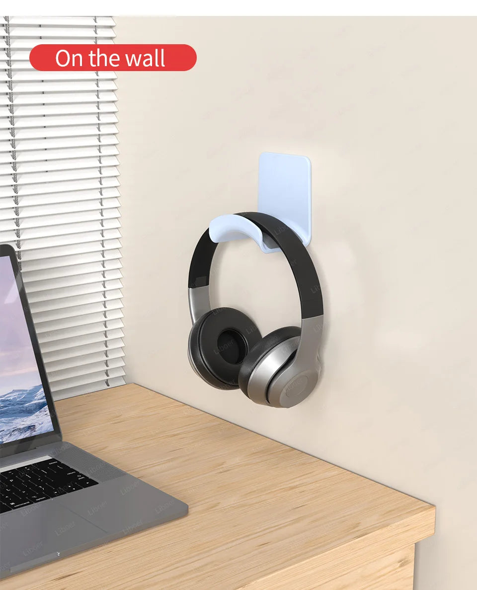 Suporte de Headphones para Debaixo da Secretária — Gancho Multicor Universal