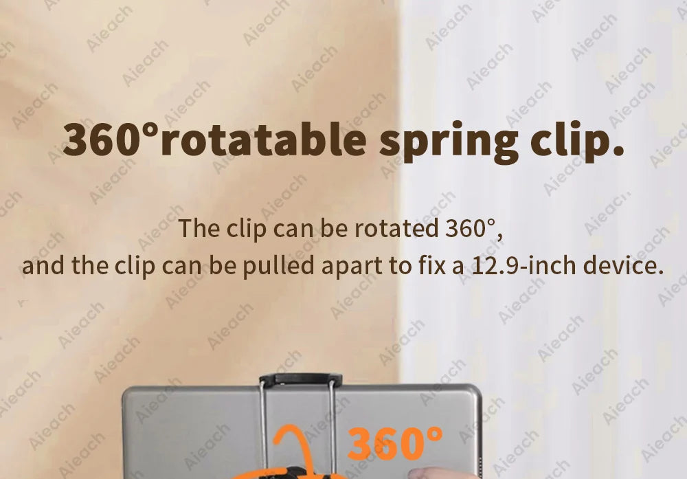 Suporte de Tablet para Cama com Braço Metálico 90 cm e Rotação 360°