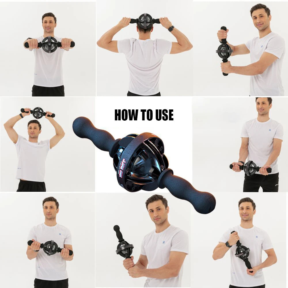 Arm Ball Arm Strength Exerciser Gyroscope Forearm Exercise Gyroscope with LED Light Core Trainer Home Gym Fitness Equipment