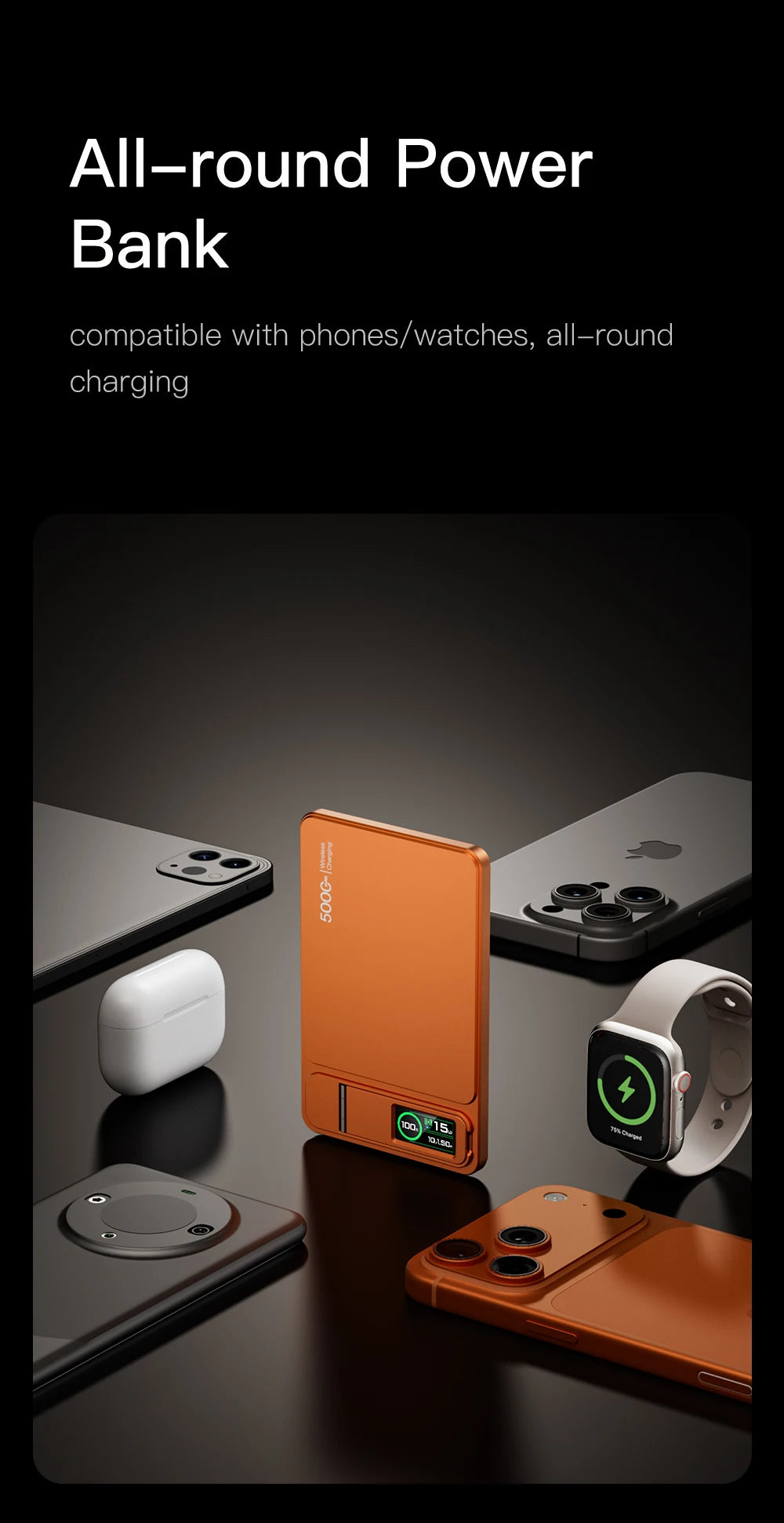 Lenovo 10000mAh Slim Power Bank — Magnético MagSafe Wireless 20W CCC