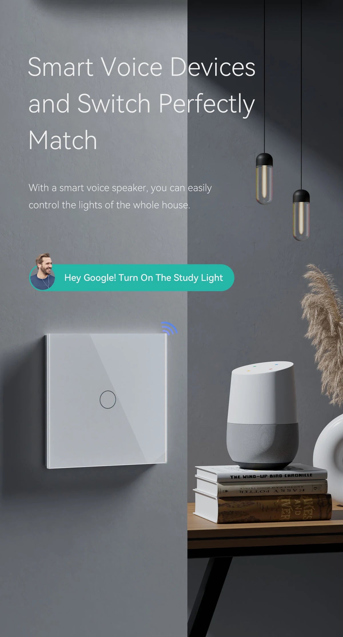 BSEED WiFi Touch Switch — Tomada EU com USB‑C Tuya Smart Life