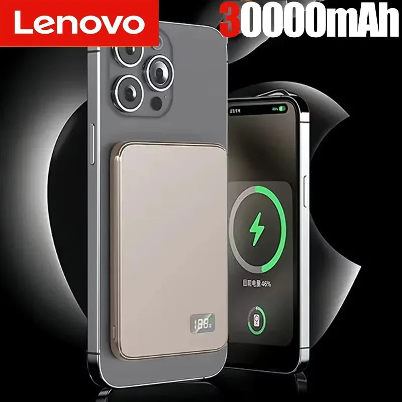 Lenovo 50000mAh 3‑in‑1 Power Bank — Magnético Wireless 22.5W MagSafe