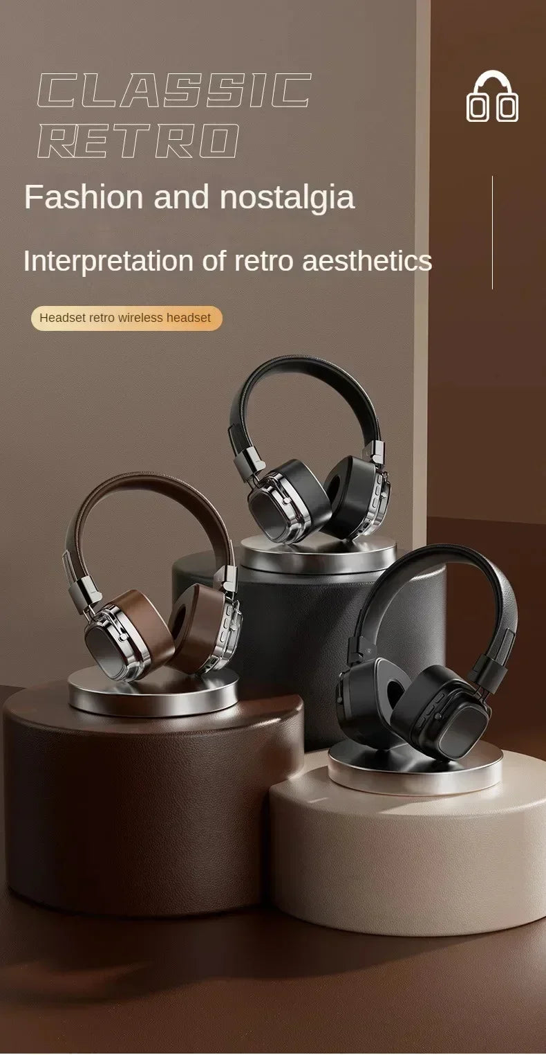 2025 New 5.3 Foldable Wireless Bluetooth Headsets Headset Gamer Choice Retro Over Ear Headphones DJ Stereo Sounds Bluetooth