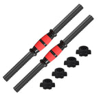 1 Pair 35cm Dumbbell Bar, Barbell Bars, Dumbbell Connecting Steel Tube with Standard Non-Slip Grip Surfaces and Spinlock Collars