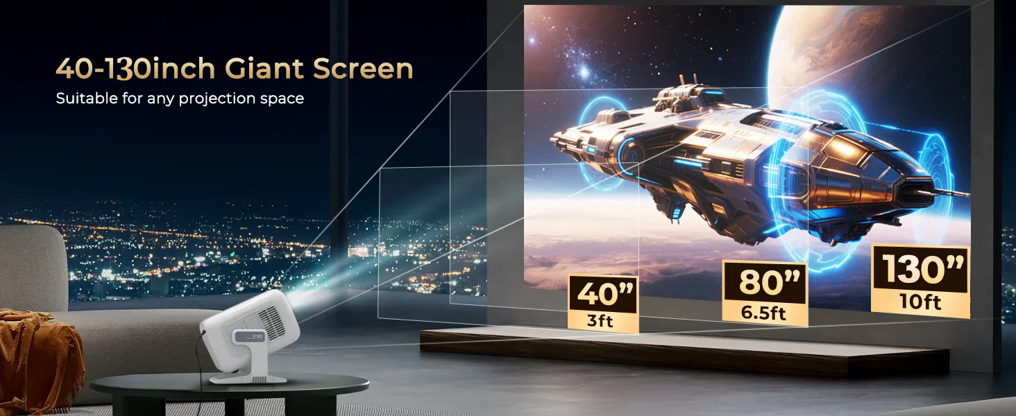 Projetor 4K LynCast X3AQ — 500 ANSI, Auto Focus, Android 11, WiFi6