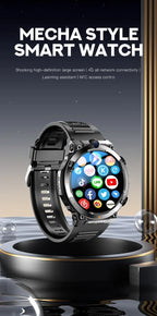 H10 4G LTE Men's Smartwatch: Dual 500W camera for video calls, 4 + 128 GB, WiFi NFC, 1380mAh battery