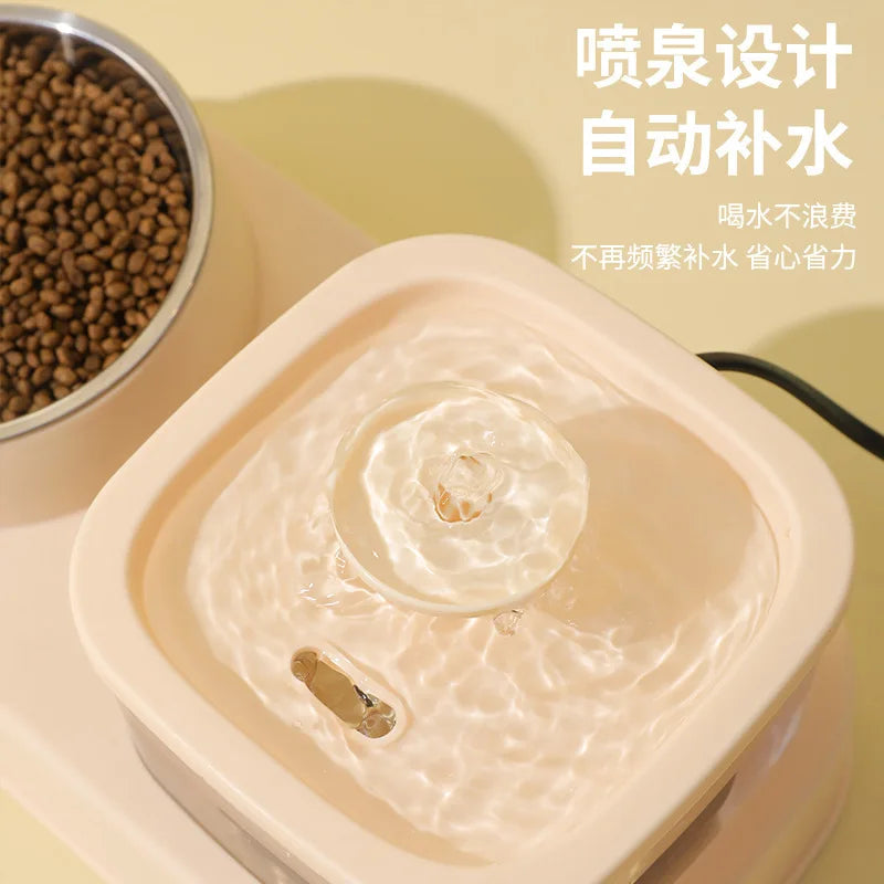 Dog Cat Automatic Feeder Bowl Large Capacity Dog Cat Feeding And Drinking Dog Water Dispenser Feeding Bowl Pet Supplies
