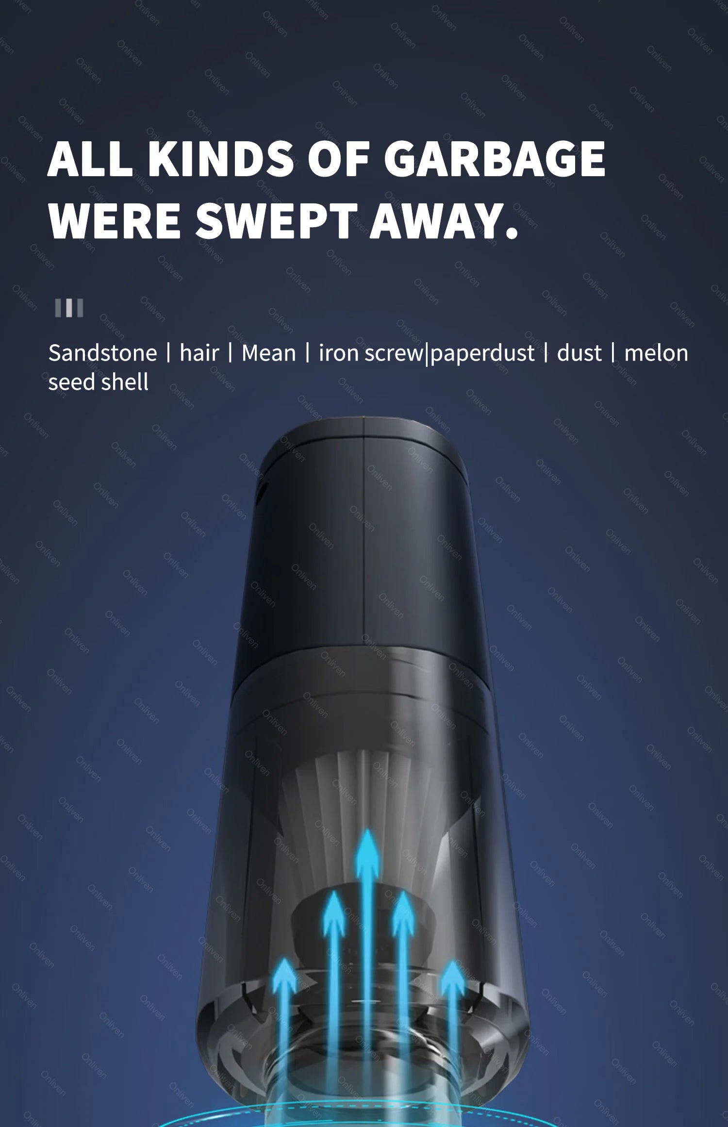 Aspirador Portátil Mini SZUK 98000PA Sem Fios para Carro e Casa