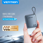 Vention 10000mAh Power Bank — 35W Fast Charge Mini USB‑C 3C