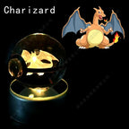 Pokemon Crystal Ball 3D Pikachu Gengar Mewtwo Night Light Lamp Pokeball 3D Glass Pokemon Crystal Ball Statue Kids Birthday Gift