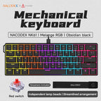 AJAZZ NK61 Wired Gaming Mechanical Keyboard 60% RGB Hot-Swappable 61 Keys Red Switch Mini Keyboard for Gamer PC