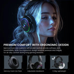 OneOdio EKSA MaKo BT — Headset Gaming 2.4 GHz/Bluetooth com Mic e 20 ms