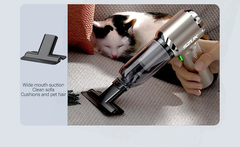 Mini Car Vacuum 98500Pa — Aspirador Portátil Sem Fios USB Super Potente