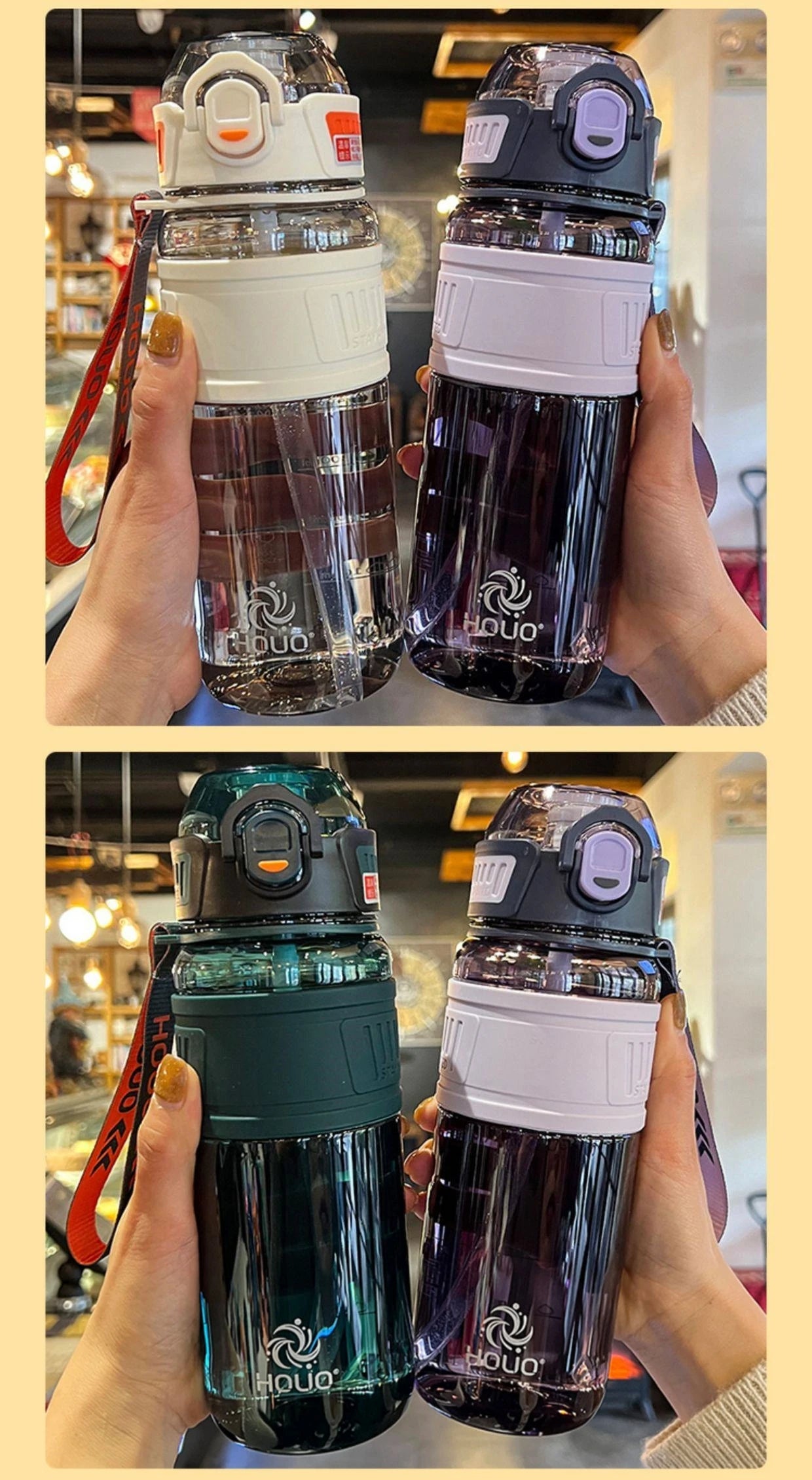 750ml/1000ml Large Capacity Sports Water Bottle Waterproof Plastic Water Cup Outdoor Travel Cycling Hiking Camping Gym Drinkware