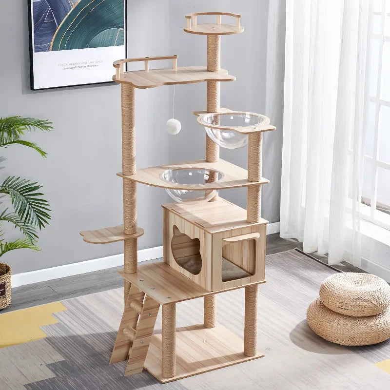 JIABINFU Cat Tree Sisal Rope Cat Tower Cat Scrapers Scratching Post for Cats Toys,Grinding Paws Multi-Level Cat Climbing Frame