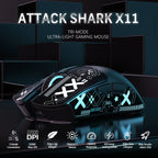 Hot Sale ATTACK SHARK X11 Wireless Gamer Mouse with Charging Dock PixArt PAW3311 Gaming Sensor 22000 DPI, BT/2.4G Wireless Mouse