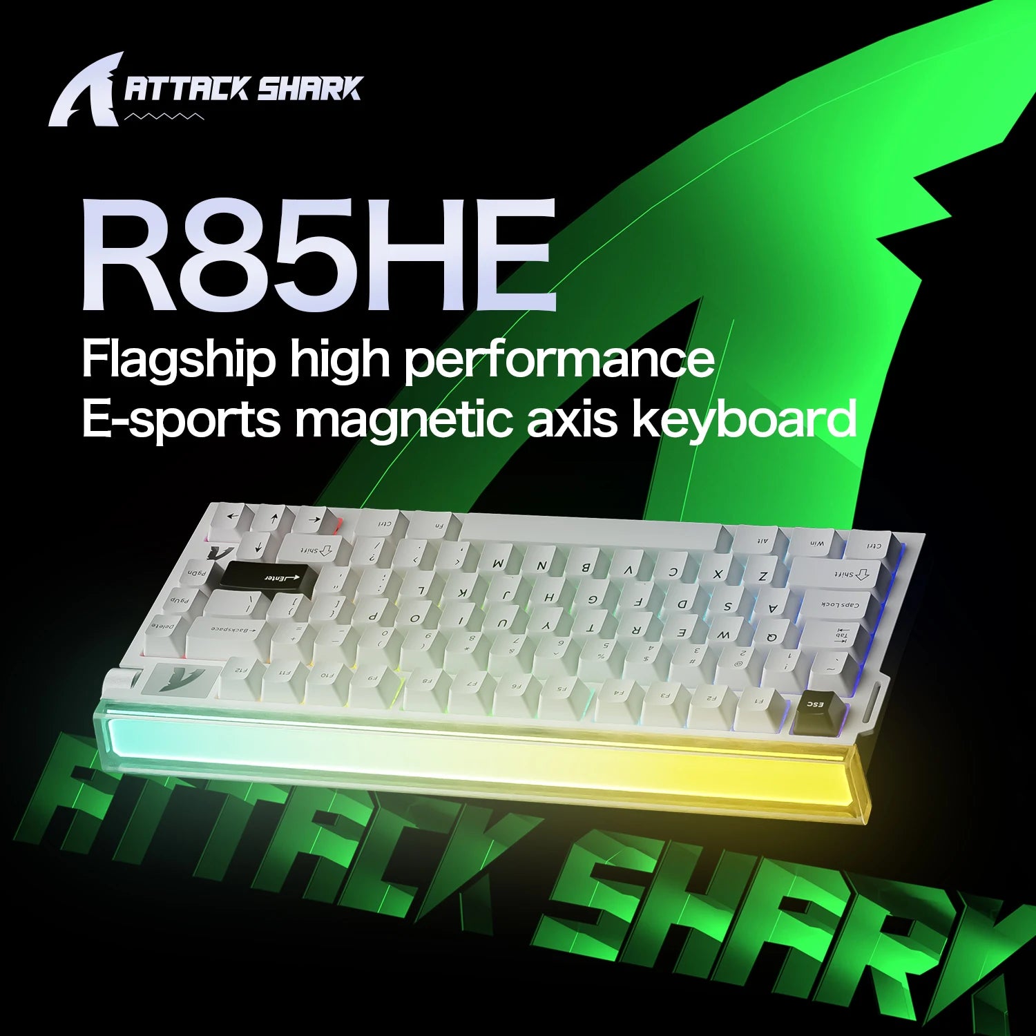 R85 ATTACK SHARK R85HE Magnetic Keyboard Wired 0.005mm RT 8K+ Hz 256K RGB Gaming Keyboard Neon Lightbox for Esports Gaming