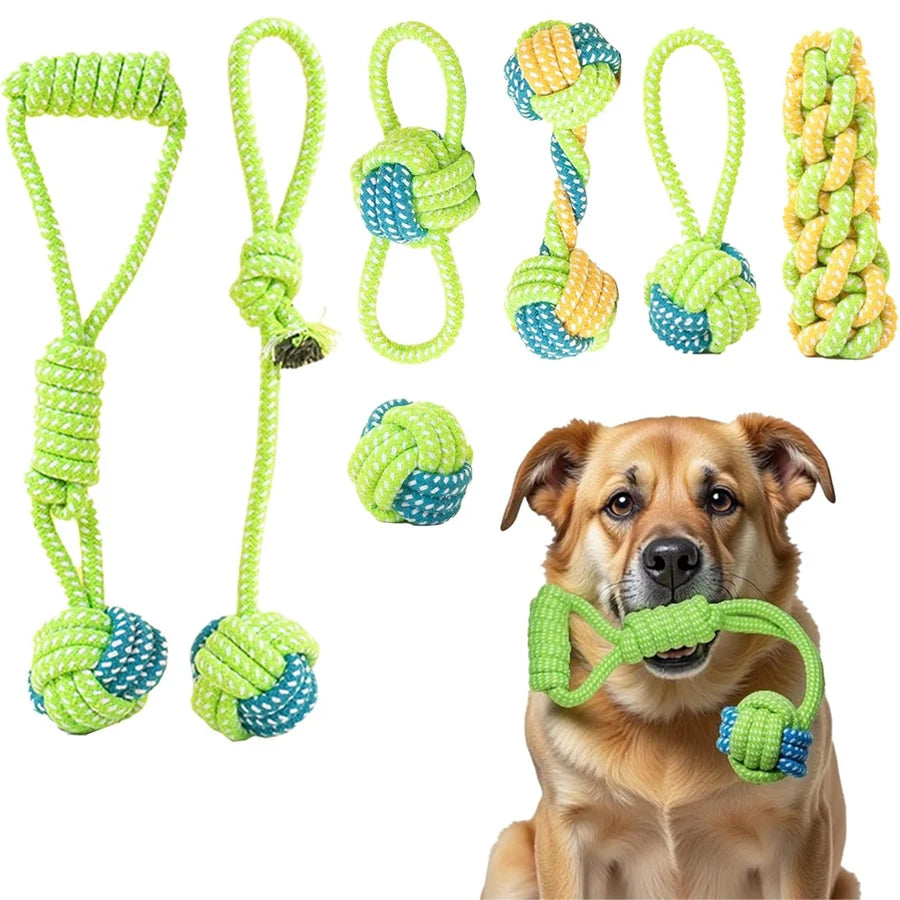 Conjunto de Cordas Resistentes para Cães – Brinquedos de Mastigar e Tug‑of‑War