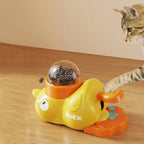 1 Pcs Little Yellow Duck Pet Feeder Interactive Training Device For Cats And Dogs Food Dispensing By Pressing Automatic Feeder